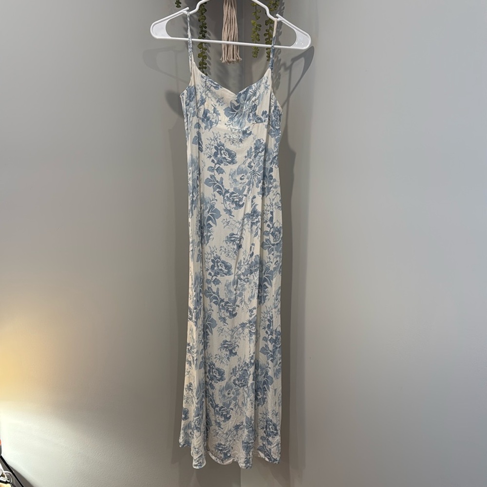 Blue & White bridesmaid or wedding guest dress